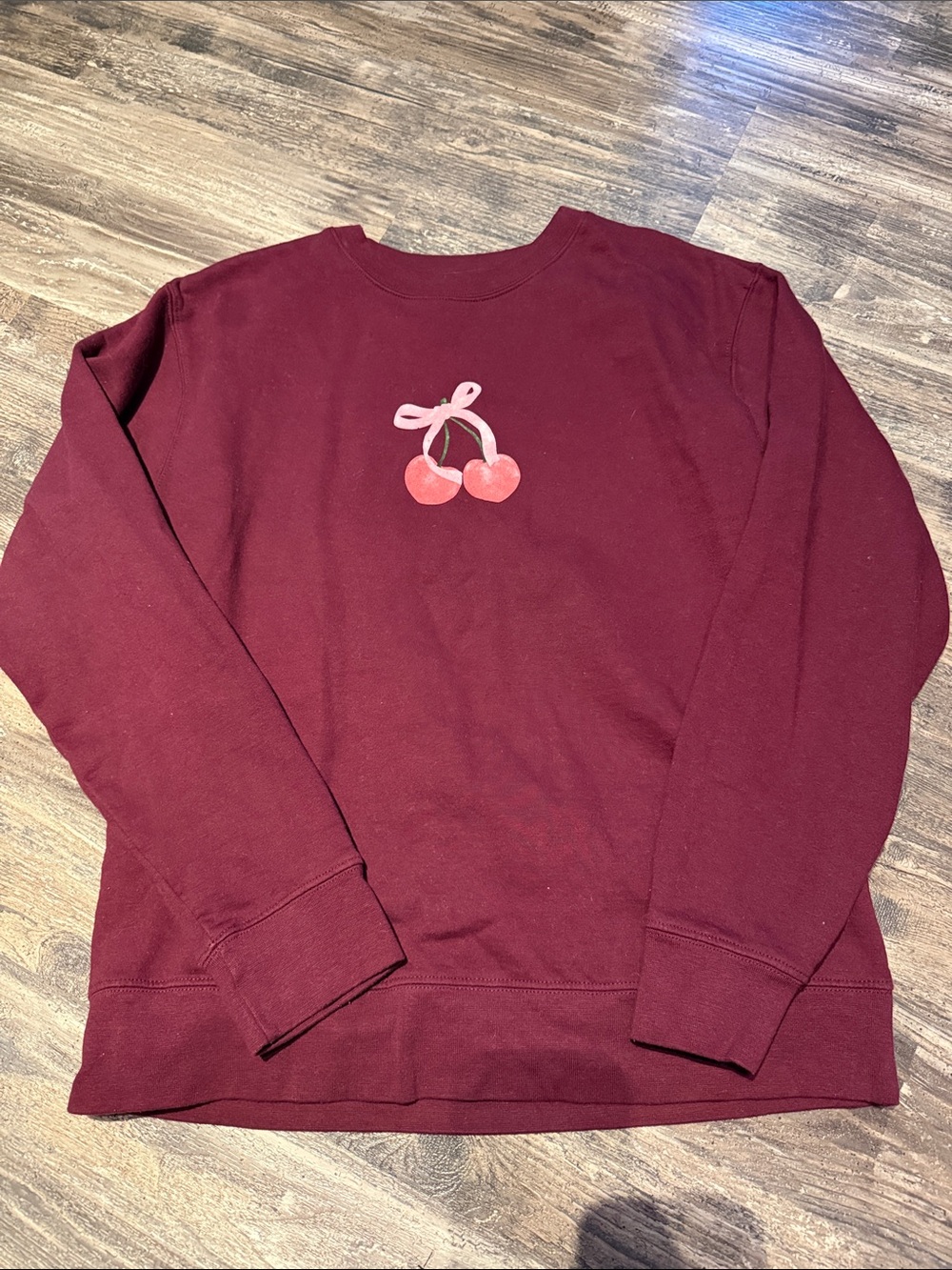 Maroon Cherry Graphic Women's Sweater